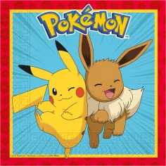 Set di tovaglioli di carta Pokémon - 2 veli, 33x33 cm, 20 pezzi