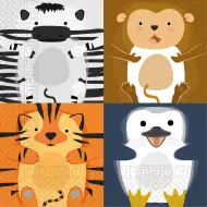 Set di tovaglioli di carta con animali allegri - 2 strati, 33x33 cm, 20 pezzi