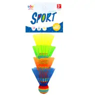 Set di volani colorati da badminton, 4 pezzi