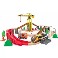 Set ferroviario in legno con gru - Woodyland