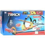 Set pista da corsa Power Track 37 pezzi con loop e 2 auto a retrocarica 1/64