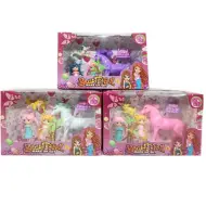 Set unicorno con principesse in diverse varianti