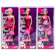 Sfilata di moda Sofia in abito rosa baby in 3 varianti