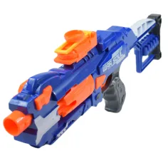 Soft Bullet Gun: Mitragliatrice elettrica a tamburo rotante con proiettili in schiuma 55cm immagine 4