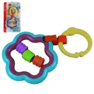 Sonaglio e dentaruolo colorato con gancio per bebè