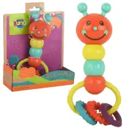 Sonaglio e massaggiagengive a forma di bruco colorato, 18 cm