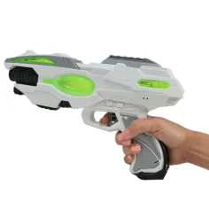 Space Series: Arma spaziale verde e bianca con luce e suono 25cm immagine 3