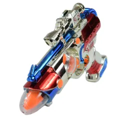 Space Warrior: Arma spaziale cromata elettrica con luce e suono 27cm immagine 2