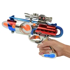Space Warrior: Arma spaziale cromata elettrica con luce e suono 27cm immagine 3