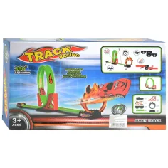 Speed Track pista da corsa da 12 pezzi con loop a 360° e macchinina a retrocarica 1/64 immagine 2