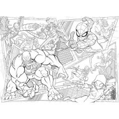 Spider-Man 2 in 1 maxi puzzle da 150 pezzi e libro da colorare 70x50cm - Lisciani immagine 2