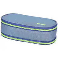 Spirit: Astuccio ovale a due piani blu denim 23x10cm