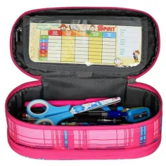 Spirit: Astuccio ovale a due piani con motivo a quadretti rosa 23x10cm immagine 3