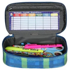 Spirit: Astuccio ovale a quadretti blu My Bag 23x10cm immagine 2
