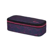 Spirit: Astuccio ovale blu scuro-rosa con motivo 23x10cm