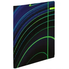 Spirit: Blue Stripes strisce blu-verdi su sfondo nero zaino scolastico, zaino set da 4 pezzi 41x20x32cm immagine 3