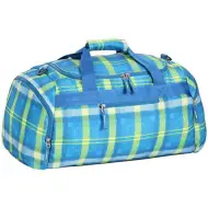 Spirit: Borsa sportiva azzurro-neon verde con motivo a righe 55x31x41cm