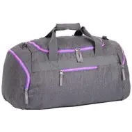 Spirit: Borsa sportiva grigia con cerniera neon rosa 55x31x41cm