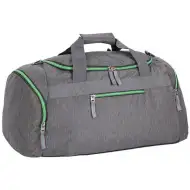 Spirit: Borsa sportiva grigia con cerniera verde neon 55x31x41cm