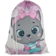 Spirit: Borsa sportiva, zaino da palestra con gattino grigio, 33x47cm