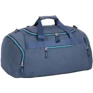 Spirit: Borsone sportivo blu scuro con cerniera blu neon 55x31x41cm