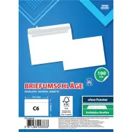 Spirit: Busta bianca C6 11,4x16,2cm confezione da 100 pezzi