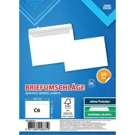 Spirit: Busta bianca C6 11,4x16,2cm confezione da 25 pezzi