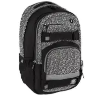 Spirit: Campus zaino scolastico arrotondato bianco e nero, zaino 46x32x19cm