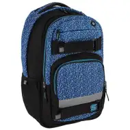 Spirit: Campus zaino scolastico arrotondato nero e blu, zaino 46x33x22cm
