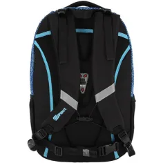 Spirit: Campus zaino scolastico arrotondato nero e blu, zaino 46x33x22cm immagine 2