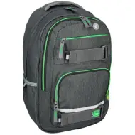 Spirit: Campus zaino scolastico grigio e verde arrotondato, zaino 46x33x22cm
