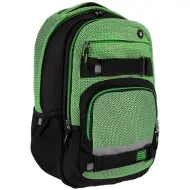 Spirit: Campus zaino scolastico nero e verde arrotondato, zaino 46x33x22cm