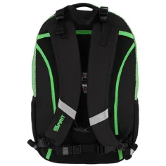 Spirit: Campus zaino scolastico nero e verde arrotondato, zaino 46x33x22cm immagine 2