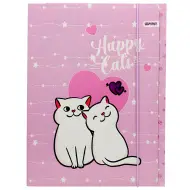 Spirit: Cartella rosa con elastico Happy Cats 600gr A/4