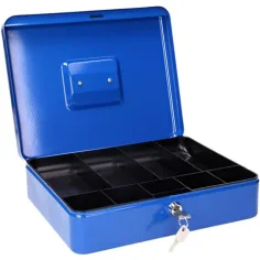 Spirit: Cassetta di sicurezza blu con 2 chiavi CB190 300x240x88mm immagine 2