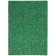 Spirit: Foglio di schiuma decorativa autoadesiva con glitter, colore verde scuro, formato A4, 1 pezzo