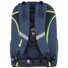 Spirit: Freedom zaino scolastico arrotondato blu e neon, zaino 46x33x22cm immagine 2