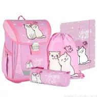 Spirit: Happy Cat rosa set di zaini scolastici 4 pezzi 38x28x17cm