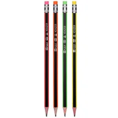 Spirit: Matita triangolare HB in grafite neon con gomma in vari colori 1 pezzo immagine 2