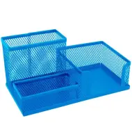 Spirit: Organizzatore da scrivania in metallo a rete di colore blu
