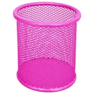 Spirit: Portamatite cilindrico in metallo a rete rosa neon