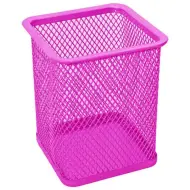 Spirit: Portamatite quadrato in metallo a rete rosa neon