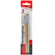 Spirit: Set di 3 pennelli con manico in legno naturale, misure 4-6-8
