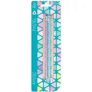 Spirit: Set di 4 matite triangolari HB in grafite color pastello con gomma