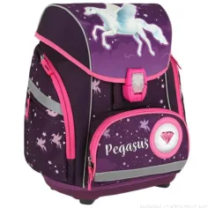 Spirit: Set di zaini scolastici Pegaso viola 5 pezzi con accessori e luce LED immagine 6