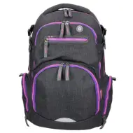 Spirit: Stinger zaino ergonomico premium grigio scuro-viola per la scuola 26x32x44cm