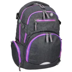 Spirit: Stinger zaino ergonomico premium grigio scuro-viola per la scuola 26x32x44cm immagine 3