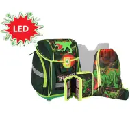 Spirit: T-Rex, zaino scolastico 3D con LED, set da 5 pezzi