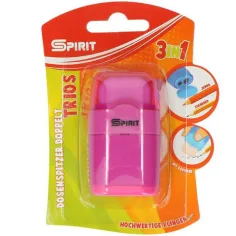 Spirit: Trios temperamatite con serbatoio a 2 fori e gomma 3 in 1, disponibile in vari colori, confezione da 1 pezzo immagine 2