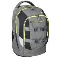 Spirit: Urban zaino ergonomico grigio-nero-giallo, zaino scolastico 46x33x22cm